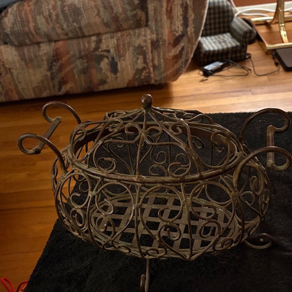 Elegant Bronze Metal Decorative Basket